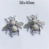 Charms 6 Stück 38 x 40 mm Big Bee Connector Anhänger Schmuckherstellung DIY Herren Damen Halskette Armband Handarbeit Kunsthandwerk Zubehör