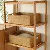 Aufbewahrungskörbe, handgewebte Kleidungsbox, rechteckiger Rattan-Weidenbehälter, Obst-Kosmetik-Organizer 221118