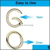 Craft Tools Metal Spring Clasps O Ring Openable Round Carabiner Keychain Bag Clip Hook Dog Chain Buckle Connector For Diy Jewelry Ma Dhcrr