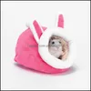 Small Animal Supplies 12X10X9Cm Mini Pet House Hamster Hedgehog Winter Cave Animal Bed Thickening Warm Furniture Squirrel Nest 3 Col Dhhum