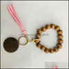 Party Gunst Tassel Bangle Keychain Party Favor DIY houten armband met sleutelringpolsbandjes sportketen drop levering home tuin F DHPFC