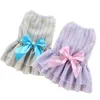 Dog Apparel Pet Skirt Bow Pearl Lovely Dress Summer Striped Thin Cat Dogs Stripes Butterfly Puppy Pets Clothes
