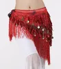 Scen Wear Coin Belly Dance Midjekedjor för höft Harf Tassel Triangle Sequin Dancing Costumes