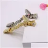 Pins Brooches Pins Brooches Creative Alloy Women Sweater Cardigan Connection Button Collar Duck Clips Shawl Blouse Shirt Accessorie Dhuaf