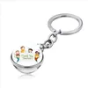 Principais an￩is felizs teatchers Dia Glass Cabochon Keychain Cartilheira Professora Bola de Time Doubledided Gem Key Ring Bolsa Hangs Jewelr Dhro8