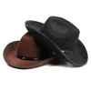 Berets All-match Fancy Dress Adult Wild West Cap Western Cowgirl Studded Cowboy Hat