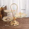 Plates Multi-layer Luxury Metal Glass Dinner Plate Cake Dessert Candy Table Stand Rack Plaets Sets For Wedding Party Decoration