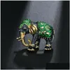 Pins Brooches Pins Brooches Arrival Lovely Blue Texture Enamel Elephant Shape Brooch Crystal For Women Kids Scarf Clothes Jewelry D Dhtvw