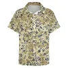 M￤ns avslappnade skjortor abstrakt bokst￤ver tryck skjorta m￤n o￤ndliga chatter hawaiian retro blusar korta ￤rmar ￶verdimensionerade