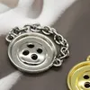 Bouton de couture rond en métal bricolage avec chaîne boutons de vêtements pour manteau veste costume chemise or argent