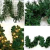 Fiori decorativi ghirlande decorazioni natalizie 2,7 m per anno di ghirlanda verde ghirlanda di Natale party pine dell'albero rattan appeso ornamenti 221118