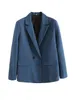 Kobiety damskie Blazers Traf Women Fashion Dwuzroczny piersi luźny płaszcz z blezeru vintage długie kieszenie na kęsach żeńskich odzieży wierzchniej 221117