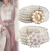 Classic Bling Pearl Flowers Catene della vita Designer Brand Brand Cinture Luxurys For Women Wedding Girls Dress Accessori Regali