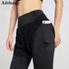 Yoga-Outfits Aiithuug Damen-Jogginghose, 2-in-1, leichte, weiche Yogahose mit hoher Taille, 7/8-Leggings mit Taschen, nacktes Gefühl T220930