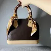 Luxury Alma BB Shell Bag Womens Crossbody Shoulder Bags Flower Präglade designers Brown Handväska Kvinna Klassiska läder tygväskor