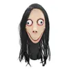 Party Masks Scary Momo Mask Hacking Game Horror Latex Fl Head Big Eye With Long Wigs T200116 Drop Delivery Home Garden Festive Party Dh7Ti