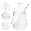 Storage Bottles Honey Jar Glass Jars Container Pot Syrup Beehive Bottle Dipper Dispenser Holder Foodclear Small Lidded Transparent Stick