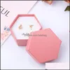 Present Wrap Pure Color Jewelry Box Upper Lower Lock Pendant Ear Nail Ring Packing Case Six Sides Present Boxes 1 6MF Drop Delivery Home GA DHAEI