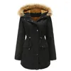 Women's Trench Coats Autumn Winter Women Gray Parkas Wool Liner Jackets For Hooded Warm Coat Clothes