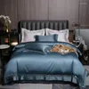 Beddengoed sets 4 stcs 1000TC premiumkwaliteit Egyptisch katoengrijsachtig blauw set 1duvet cover 1bed sheet 2pillow shams zily soft easy care