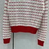 Dames truien designer merk dezelfde stijl 2023 nieuwe veer o nek lange mouw print high -end jacquard pullovers trui z3kd