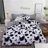 Conjuntos de cama Padrões de vaca de moda impressão Ers Set Blend Algoding Bedcola Bedia Duvet ER Brophcase