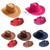 Berets Cowboy Hat Bandanas Bachelorette Travel Cowgirl Hats Party for البالغين ديسكو لباس H7ef