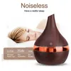 Toppfuktare 300 ml USB Electric Aroma Air Diffuser Wood Ultrasonic Fuidifier Essential Oil Aromatherapy Cool Mist Maker For Home