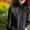 Chemises de chemisiers pour femmes Spring ￩t￩ Nouveau style ￩l￩gant et luxueux ￠ moiti￩ haut de cou creux de design