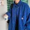 M￤ns avslappnade skjortor corduroy f￶r kl￤der harajuku svart koreansk stil l￥ng￤rmad vintage kl￤der streetwear 3xl 221117