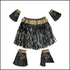 Other Event Party Supplies Hawaiian Grass Skirt Suits 5Pcs Arm Sleeves Feet Ers Skirts Fit Men Women Elastic Party Costume 15Ck E1 Dhk4H