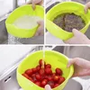 2-In-1 Rice Washer Strainer And Colanders Washing Bowl Plastic Sieve Drainer For Vegetables And Fruits