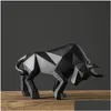 Itens de novidade resin bl est￡tua bisonte/ox scpture resumo estatueta decora￧￣o de casa moderna/acess￳rios est￡tuas de decora￧￣o n￳rdica t200331 dro dhsmi