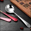 Lepels Gold roestvrij stalen ijs dessert lepel snoephandgreep koffie keuken bar flatware tabelgerei drop levering home tuin dini dh3bi