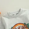 Mamelucos FOCUSNORM 018M Días de Halloween Bebés Niñas Niños Lindo mameluco Estampado de calabaza Manga larga Sudadera gris Monos 221117