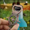 Key Rings Retro Sailing Rudder Bottle Opener Key Rings Metal Bronze Color Summer Beer Openers Keychain Kitchen Bar Hand Tools Drop D Dhicg