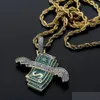 Anhänger Halsketten Neue Iced Out Halskette Flying Cash Solid Anhänger Halsketten Herren Personalisierte Hip Hop Gold Silber Farbe Charm Ketten W Dhxmb