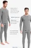 Sous-vêtements thermiques pour hommes, ensemble d'hiver pour hommes, pyjama Long en coton, pantalon polaire, hauts chauds épais, costumes thermiques en velours noir gris 4XL