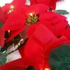 크리스마스 장식 2m 10LED 크리스마스 포인세티아 꽃 장식 화환 끈 조명 크리스마스 나무 장식품 크리스마스 실내 야외 홈 장식