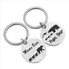Key Rings Papa Mama Bear Key Ring Stainless Steel Animal Pattern Keychain Holders Hangs Fashion Jewelry Drop Delivery Dhz6E