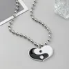 Choker Fashion Couple Chinese Tai Chi Gossip Banish Bad Luck Charm Pendant Chain Necklace For Women Men Lucky Jewelry Valentine's Gift