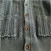 Men's Jackets Men's Vintager Shawl Collar Coat Old Washed Casual Jacket Amekaji Crew Neck Cotton Sweater Knitted