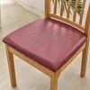 Sandalye, dört mevsim su geçirmez PU deri kare kapağı, düğün partisi ziyafet ev dekor için yüksek elastik toz geçirmez slipcovers