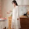 Vêtements de nuit pour femmes Robe de nuit vintage Femmes Chemise de nuit victorienne Printemps Automne Manches longues Coton Princesse Chemises de nuit Peignoir Homewear