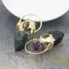 Pendant Necklaces Natural Agates Pendants Top Inlay Amethysts Geode Golden Hoop Energy Gems Point Charms Necklace DIY Jewelry