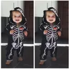 Rompers beb￪s crian￧as halloween roupas de cr￢nio impress￣o de meninos meninos meninos manchares macac￣o bebe truques roupas zipper 221117