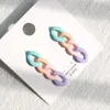 Boucles d'oreilles créoles Makersland pour femmes acrylique Simple chaîne couleur bonbon géométrique longue boucle d'oreille à la mode couleur gland