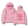 Herrtröjor tröjor harajuku hoodie streetwear tjänar pengar inte vänner män mode brev tryck tröja sudaderas hombre hoody kläder 221117