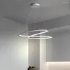 Lampes suspendues LED moderne pour salle à manger cuisine salon chambre conception simple lustre de plafond lampe suspendue à distance intelligente