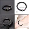 Charm Bracelets Crown Magnetic Hematite Bracelet Ancient Sier Black Beads Bracelets Women Mens Fashion Jewelry Drop Delivery Dhmec